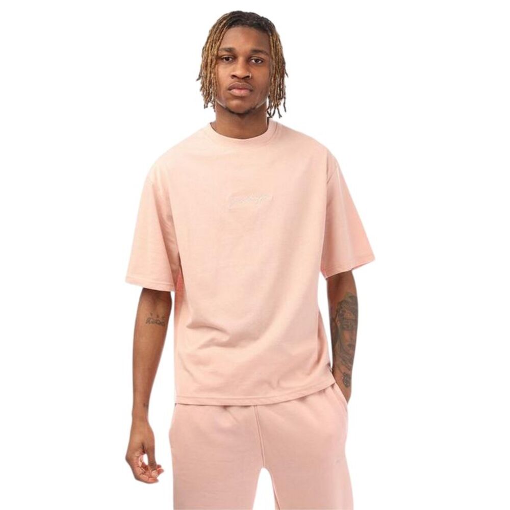 Hype Mens Signature Logo Oversized T-Shirt / Pink